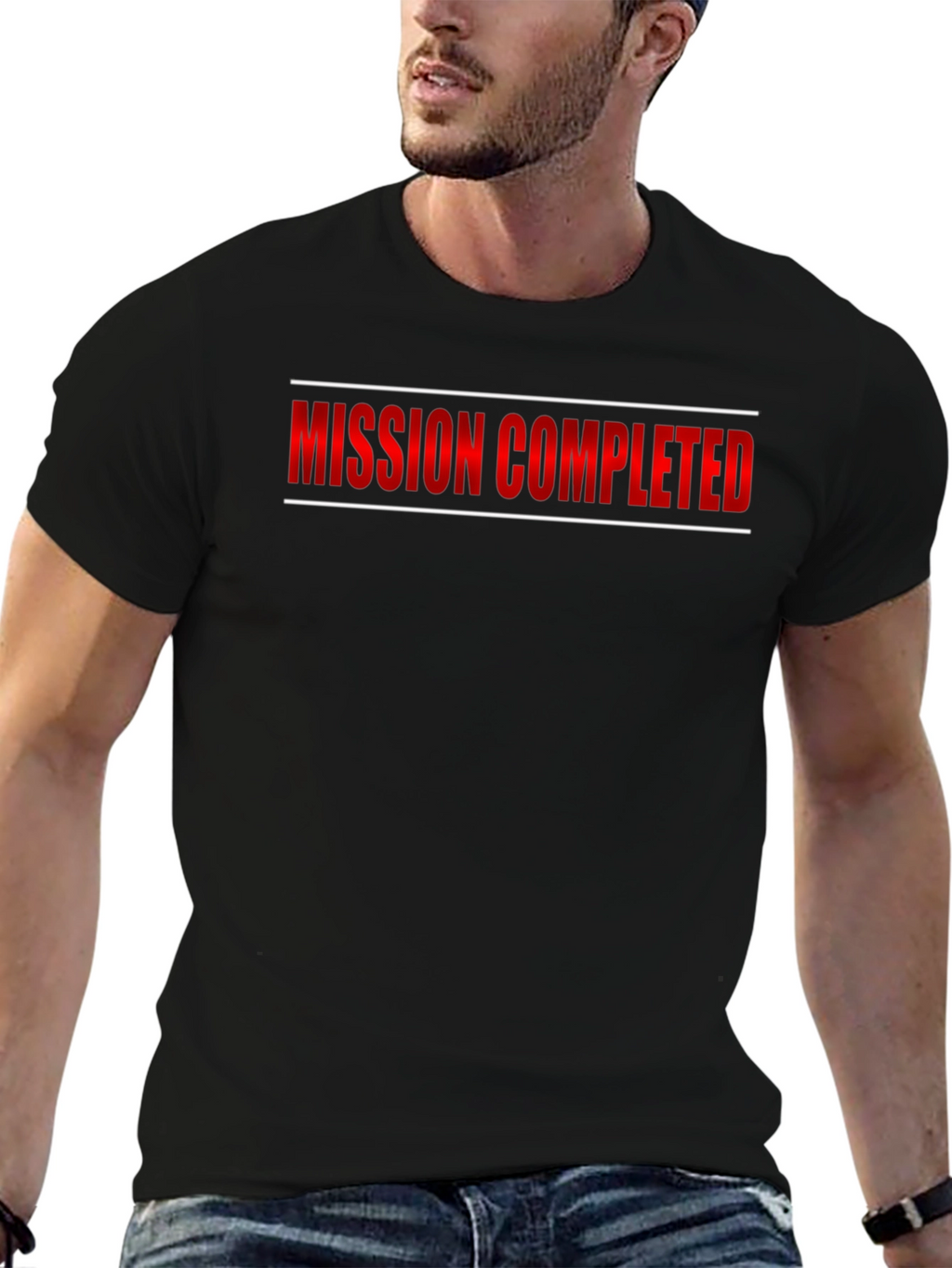 Mission Completed Graphic T-Shirt - Black