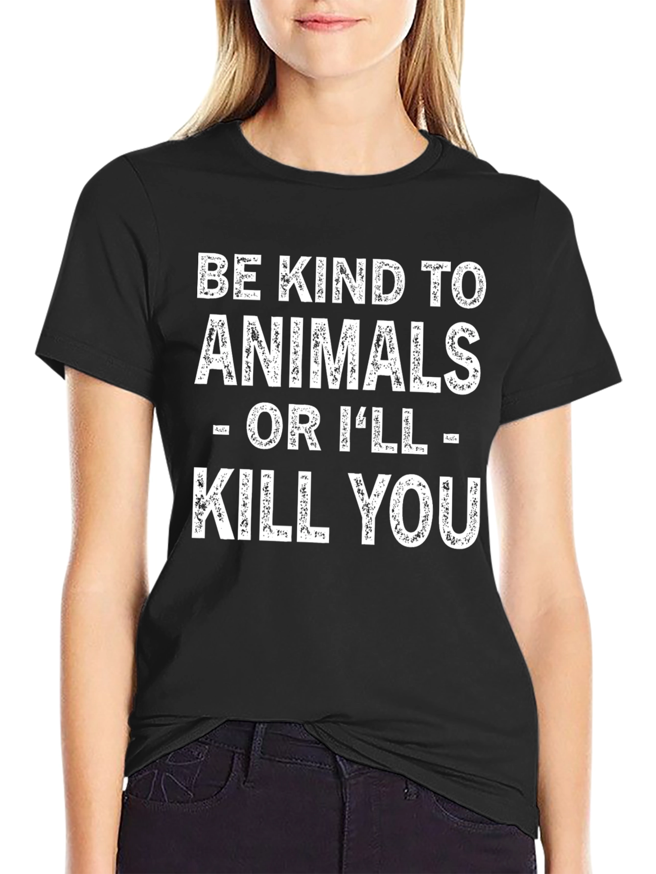 Be Kind to Animals - Funny T-Shirt