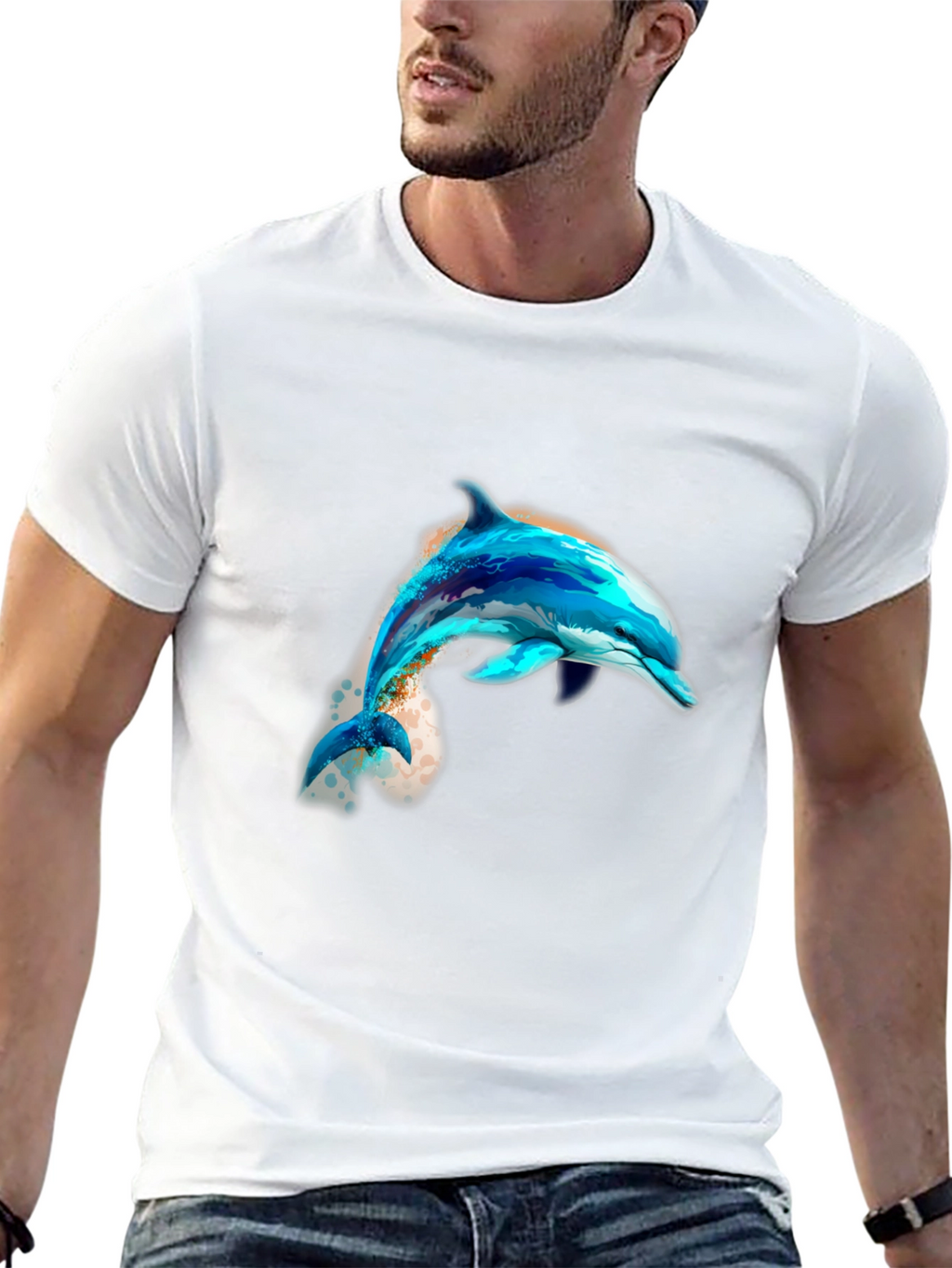 Dolphin Graphic Black T-Shirt