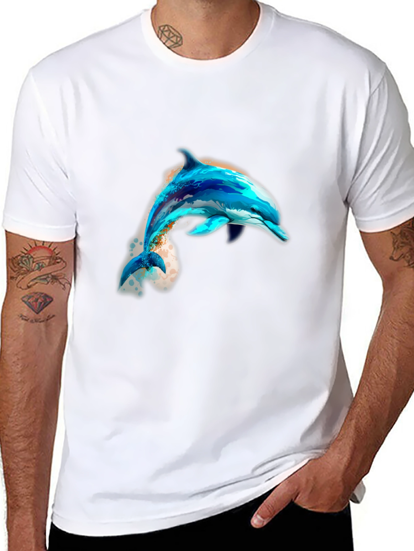Dolphin Graphic Black T-Shirt
