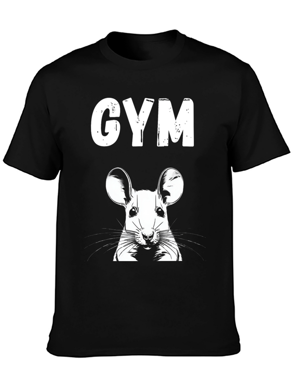GYM Mouse Graphic Tee - Black Cotton Shirt