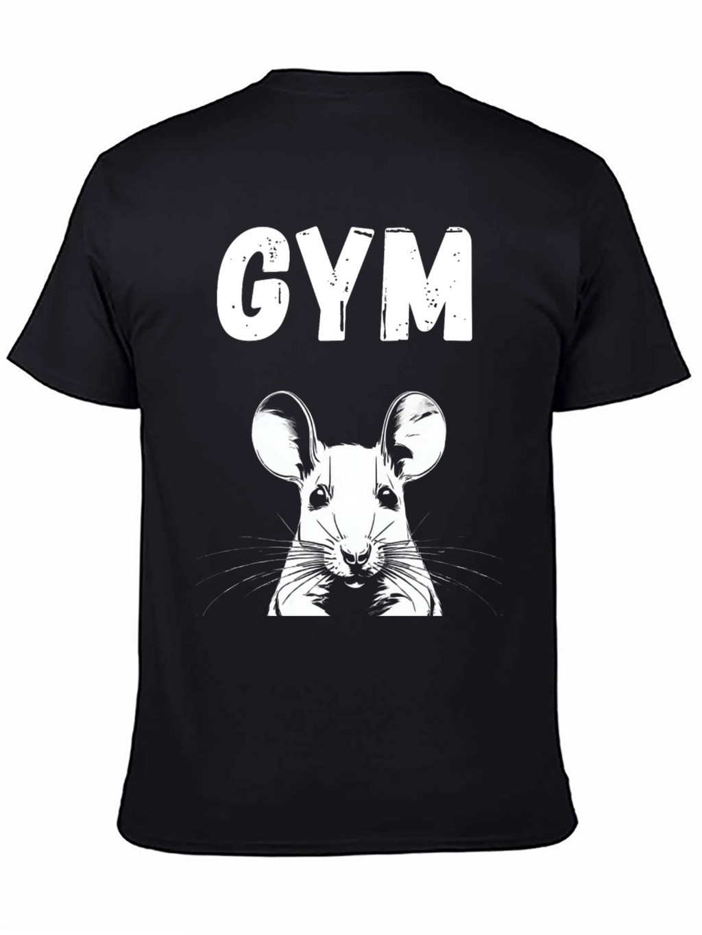 GYM Mouse Graphic Tee - Black Cotton Shirt