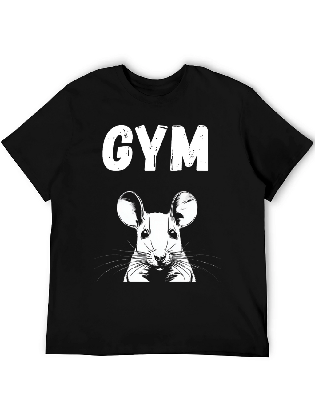 GYM Mouse Graphic Tee - Black Cotton Shirt