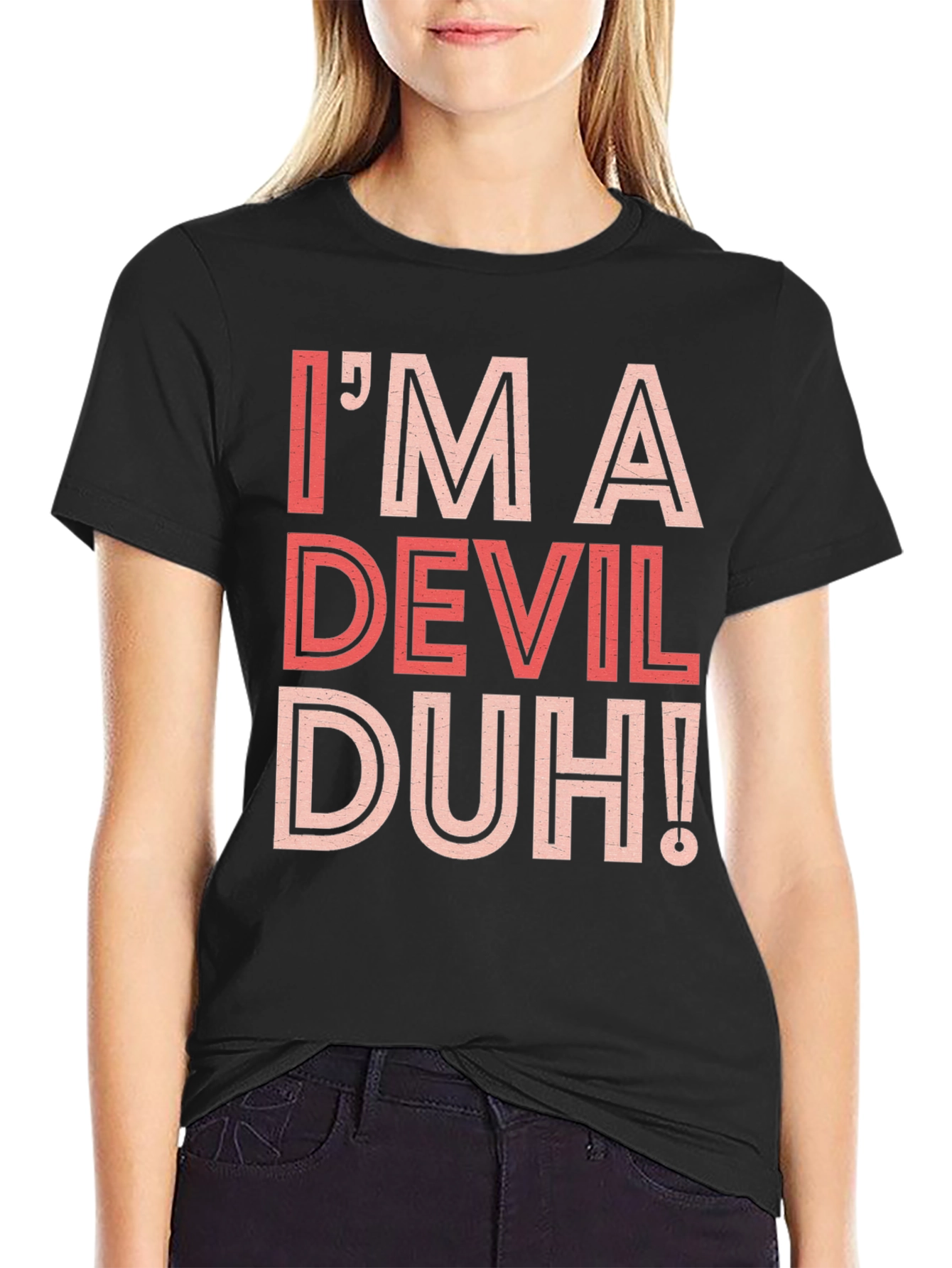 Im A Devil Duh! Graphic Tee - Black