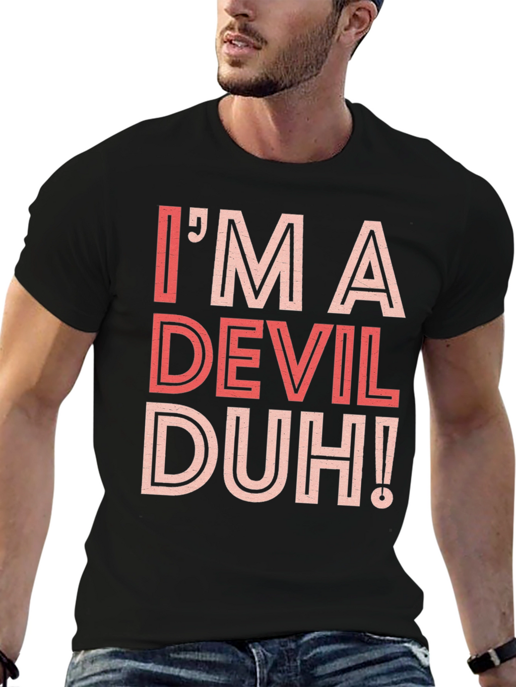 Im A Devil Duh! Graphic Tee - Black