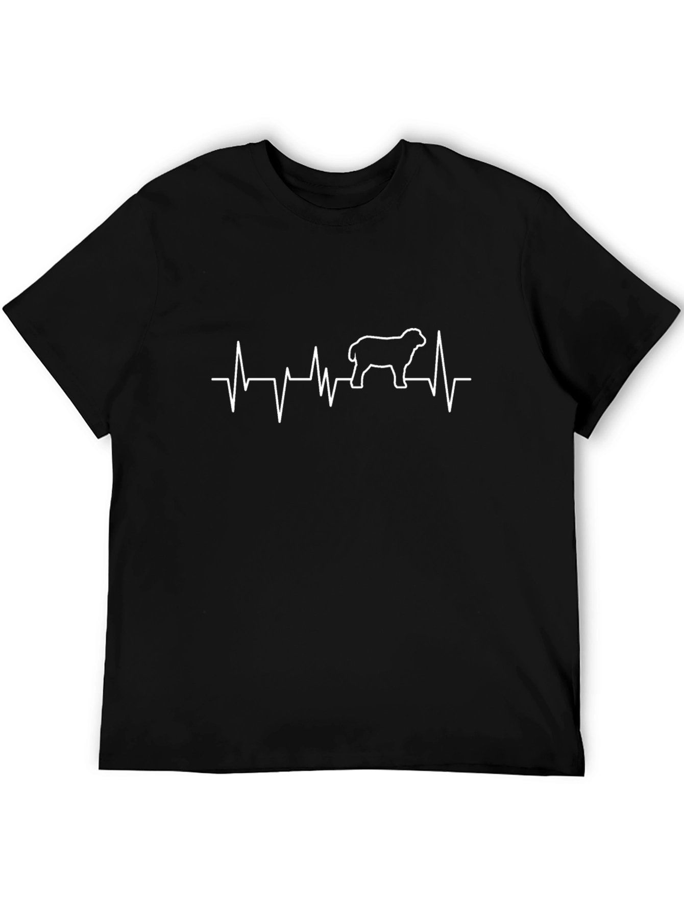Sheep Heartbeat Graphic Tee - Black Cotton Shirt