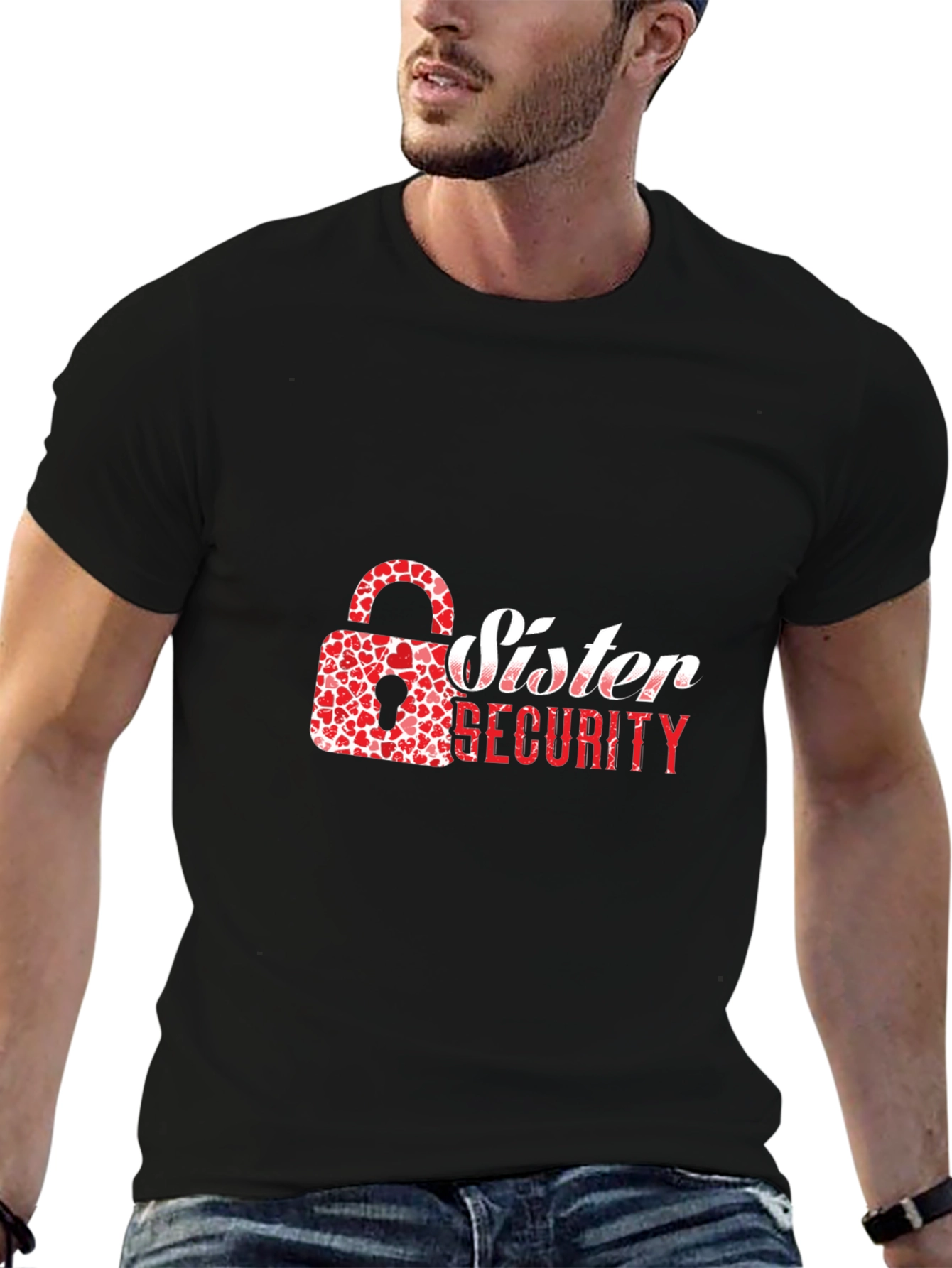 Sister Security Graphic Tee - Heart Lock
