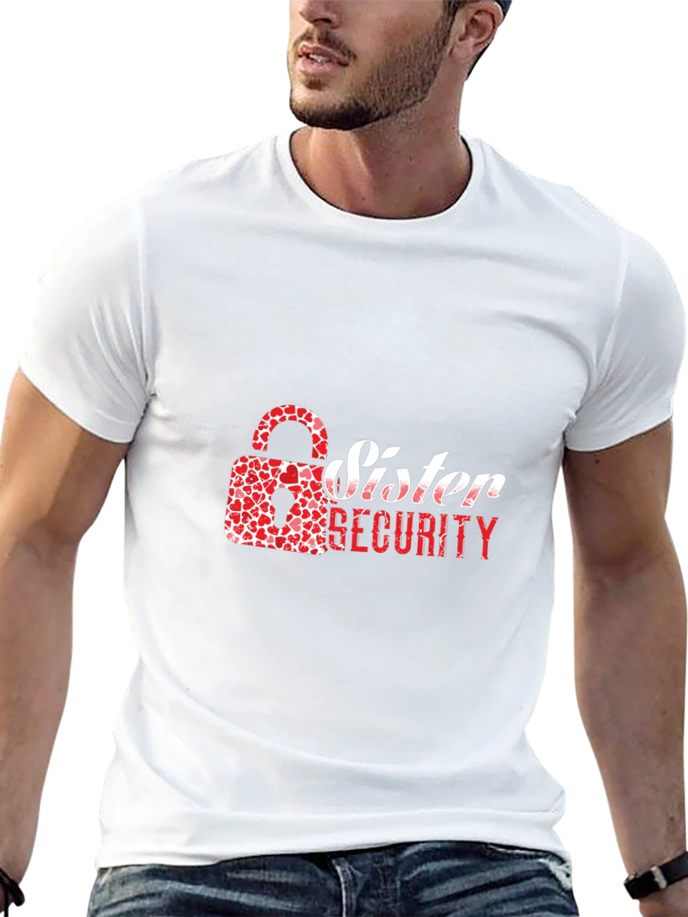 Sister Security Graphic Tee - Heart Lock