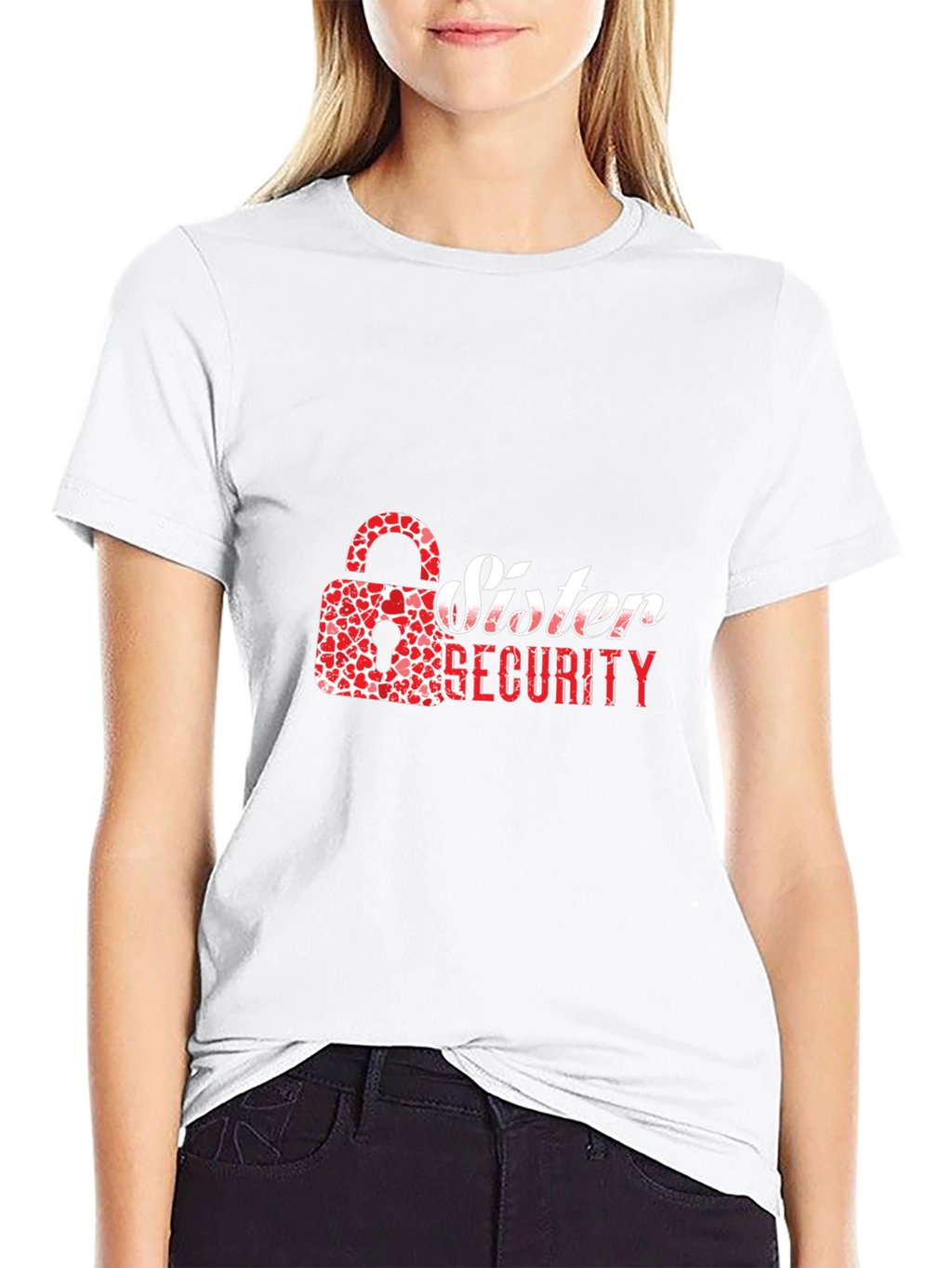 Sister Security Graphic Tee - Heart Lock