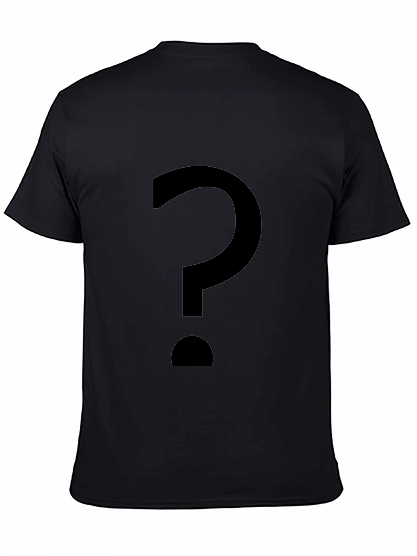 Mens Black T-Shirt with Question Mark