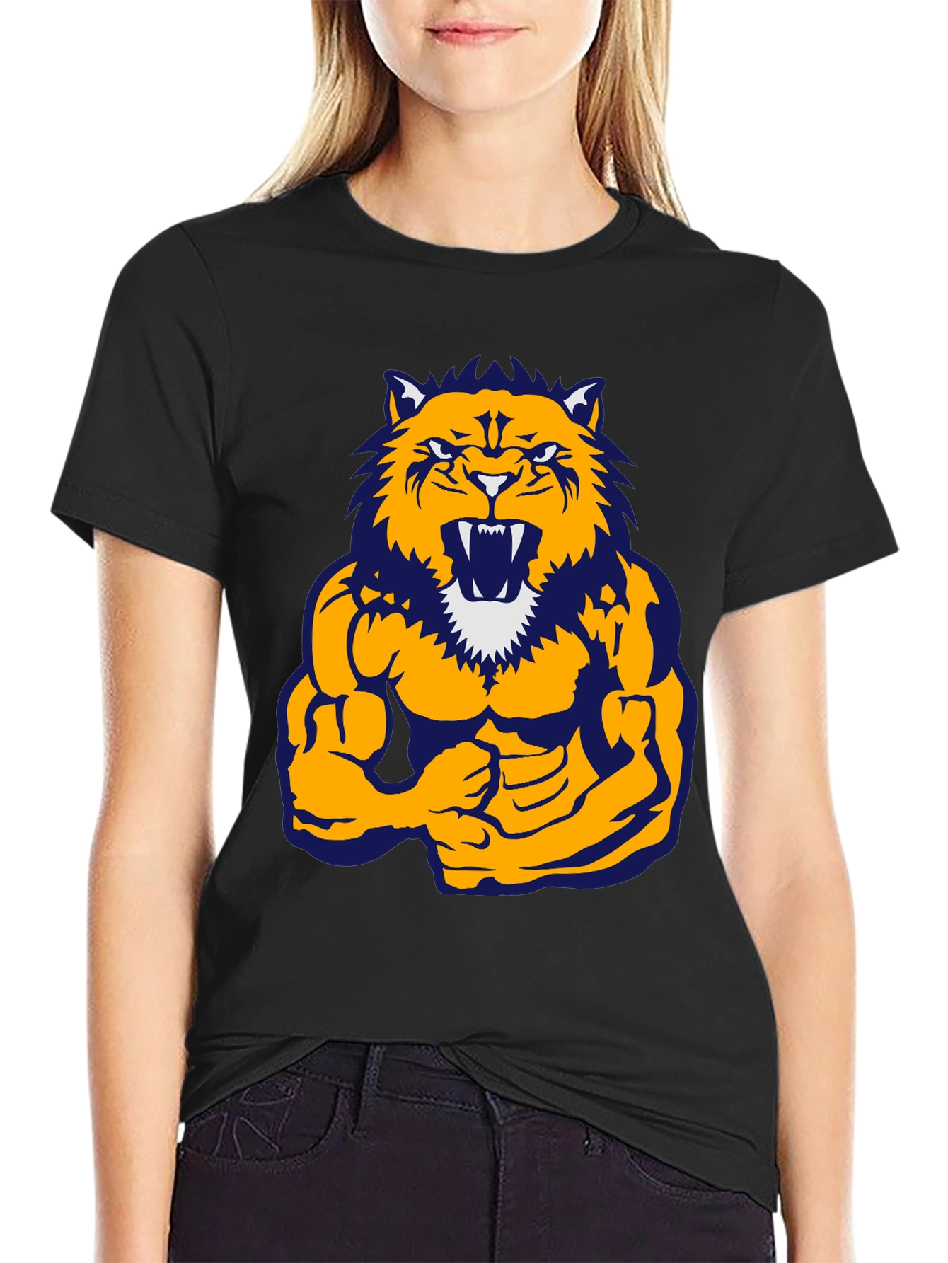 Muscle Tiger Graphic Tee - Black