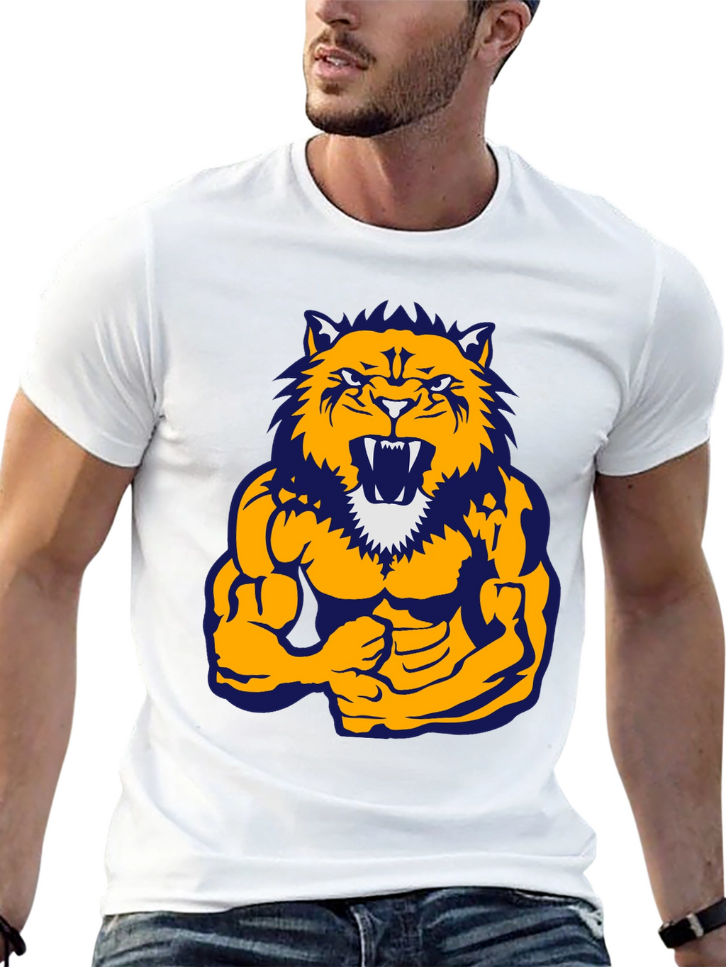Muscle Tiger Graphic Tee - Black