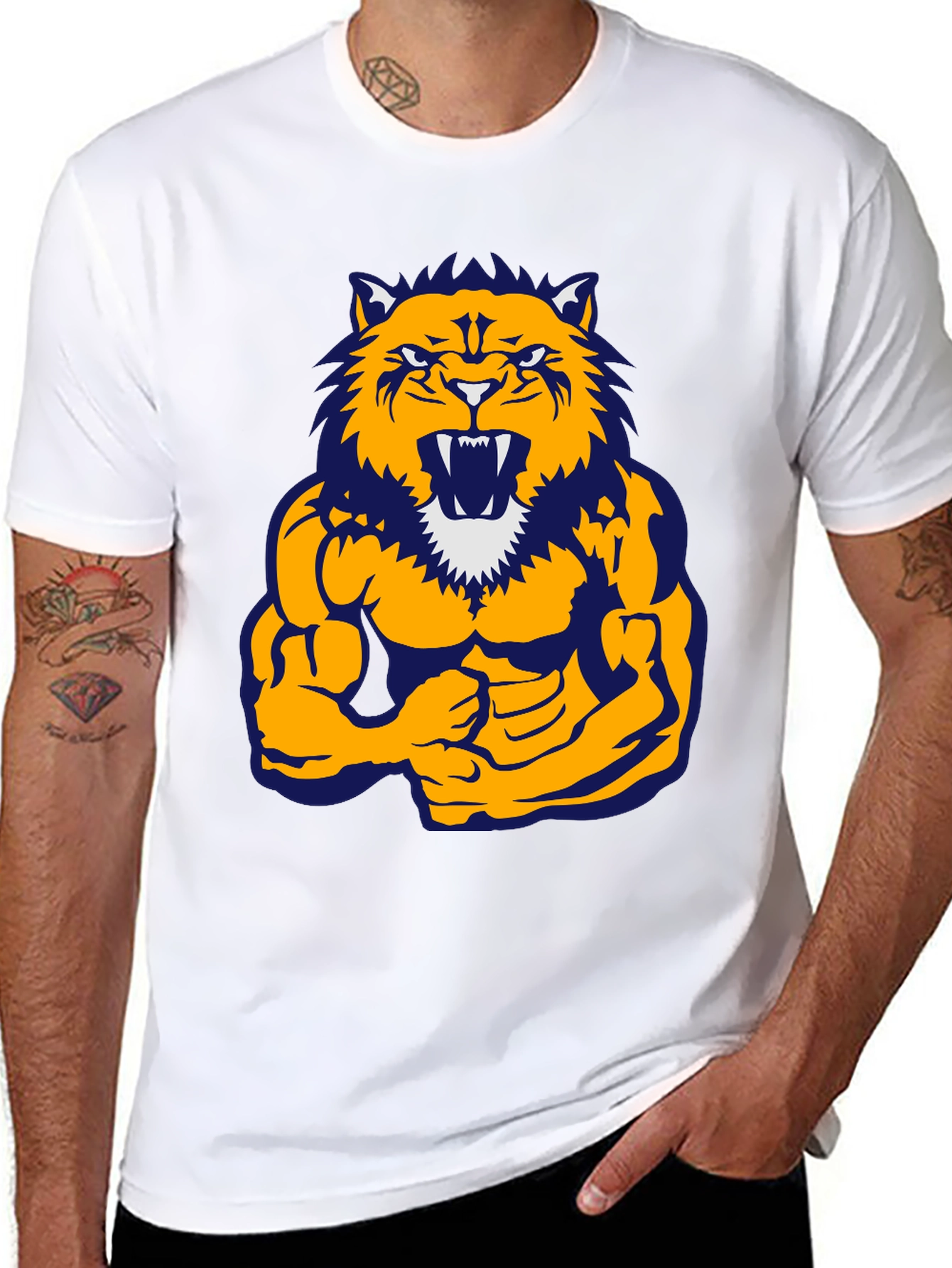 Muscle Tiger Graphic Tee - Black