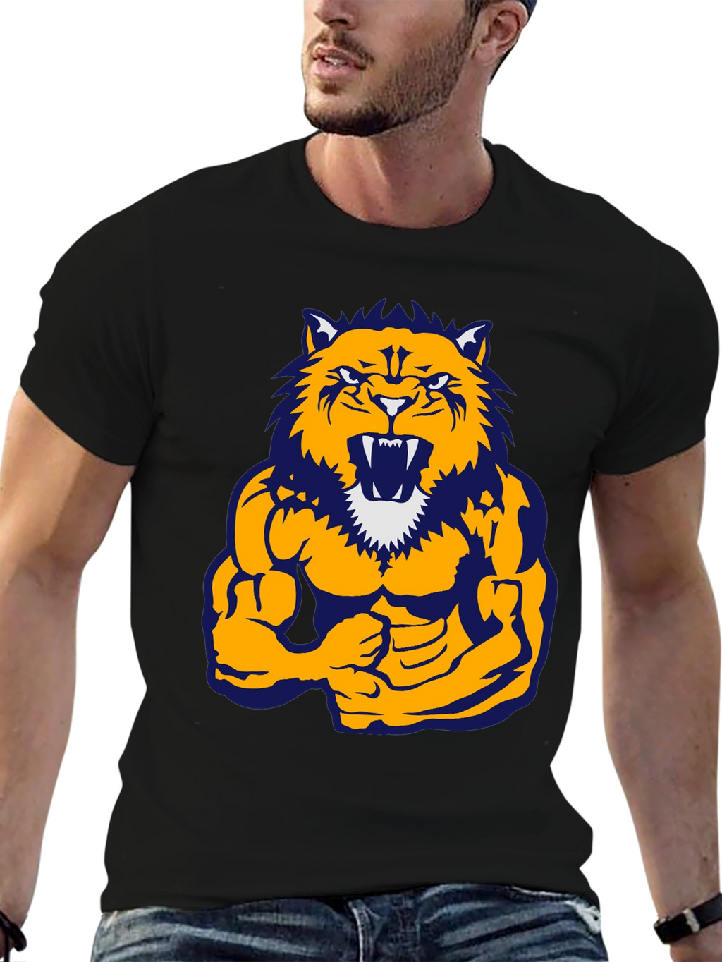 Muscle Tiger Graphic Tee - Black