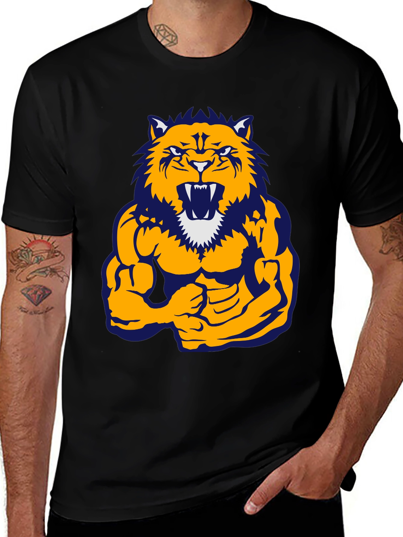 Muscle Tiger Graphic Tee - Black