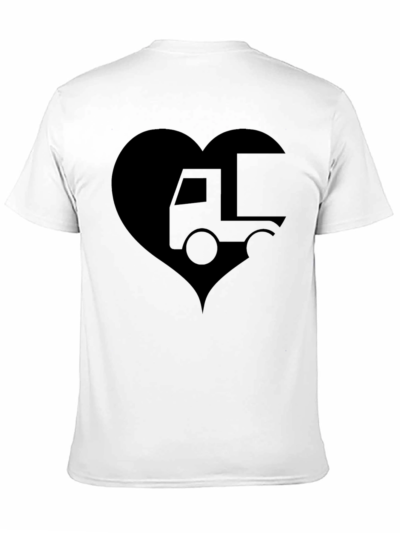 Truck Love Heart T-Shirt - Black Graphic Tee