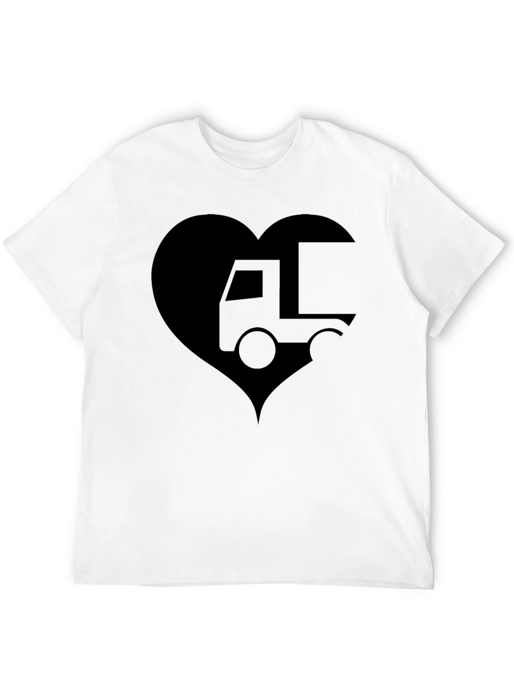 Truck Love Heart T-Shirt - Black Graphic Tee