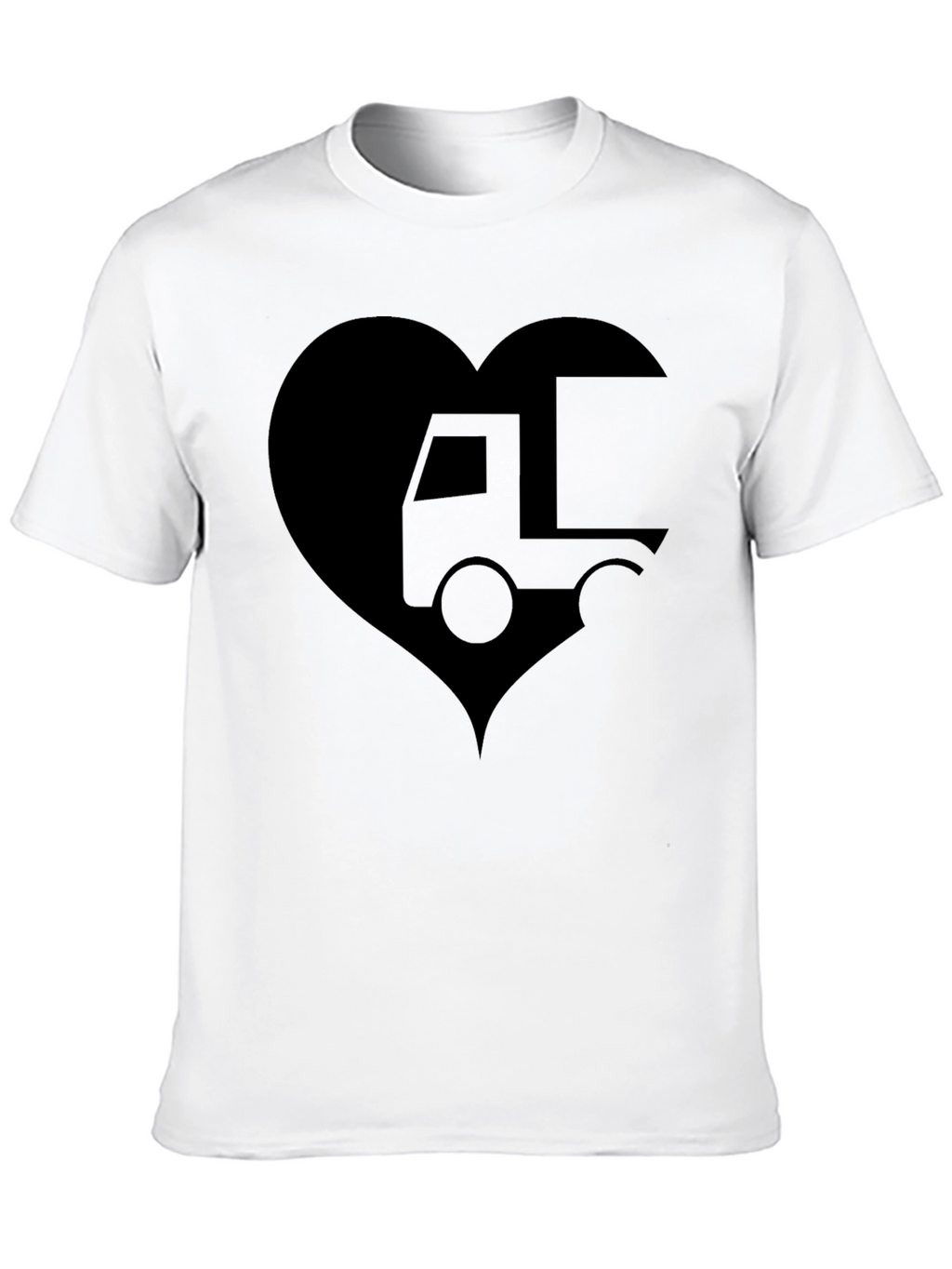 Truck Love Heart T-Shirt - Black Graphic Tee