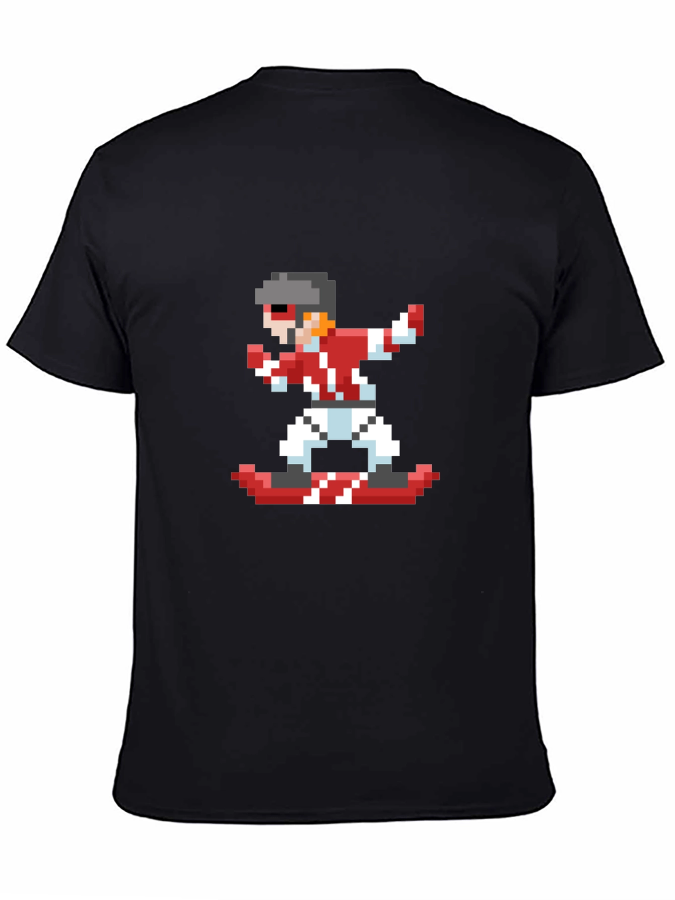 Pixel Snowboarder Black T-Shirt