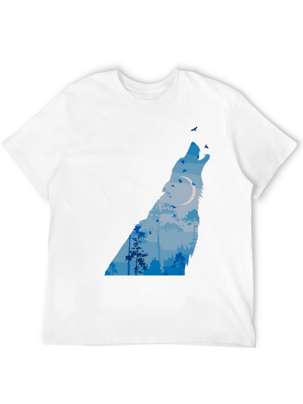 Wolf Moon Forest Graphic Tee - Black T-Shirt