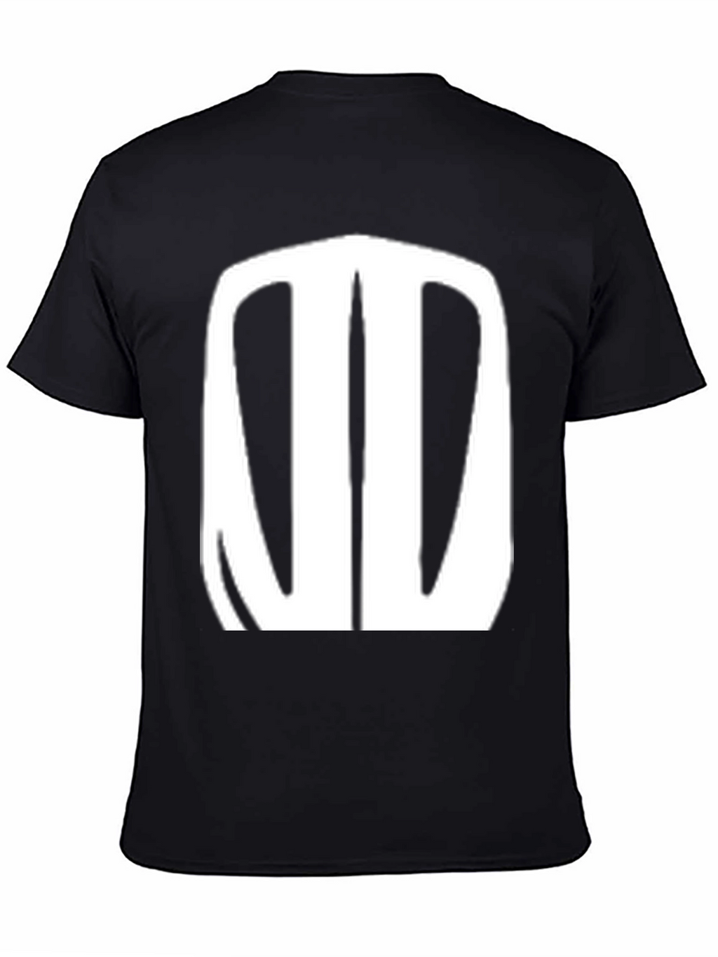 Black T-Shirt with Abstract White Design