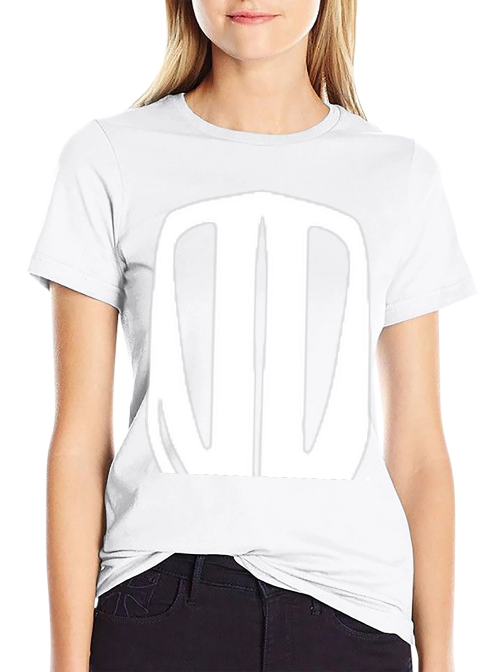 Black T-Shirt with Abstract White Design