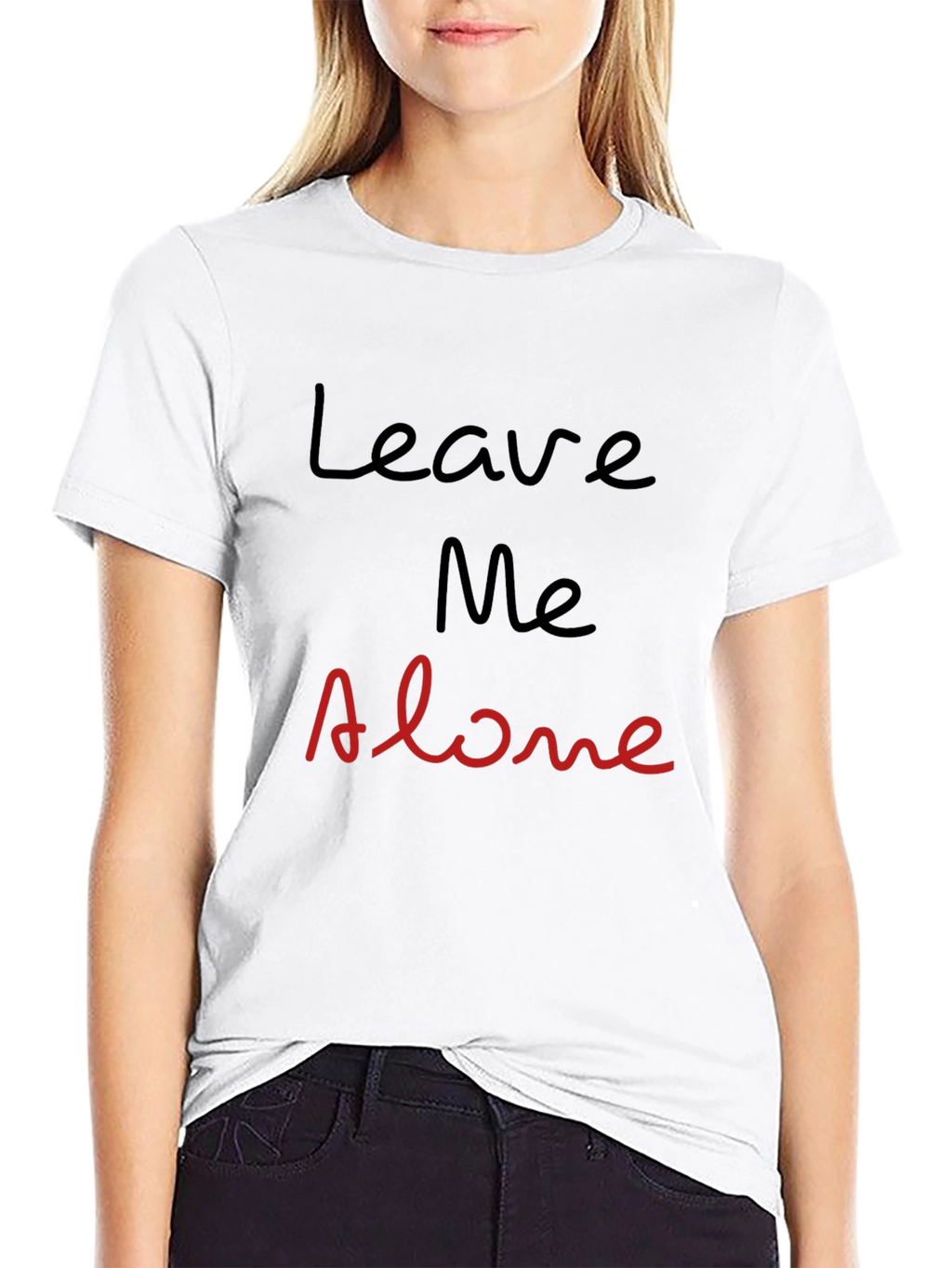 Leave Me Alone Graphic Tee - Black Cotton T-Shirt