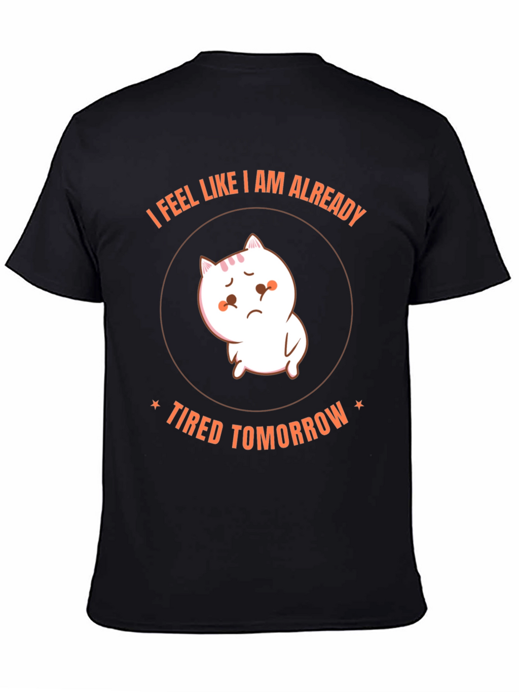 Funny Tired Cat Graphic T-Shirt