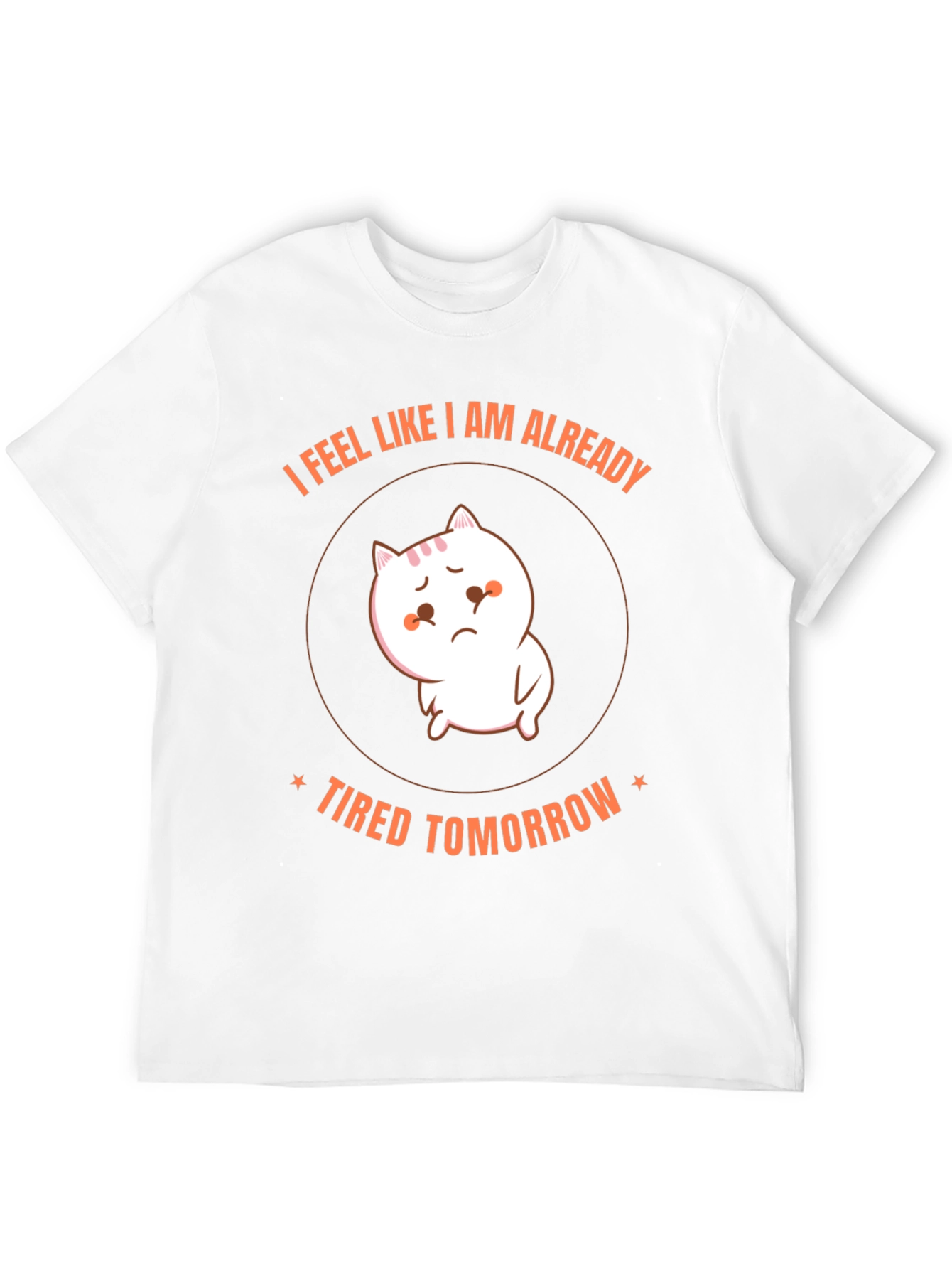 Funny Tired Cat Graphic T-Shirt