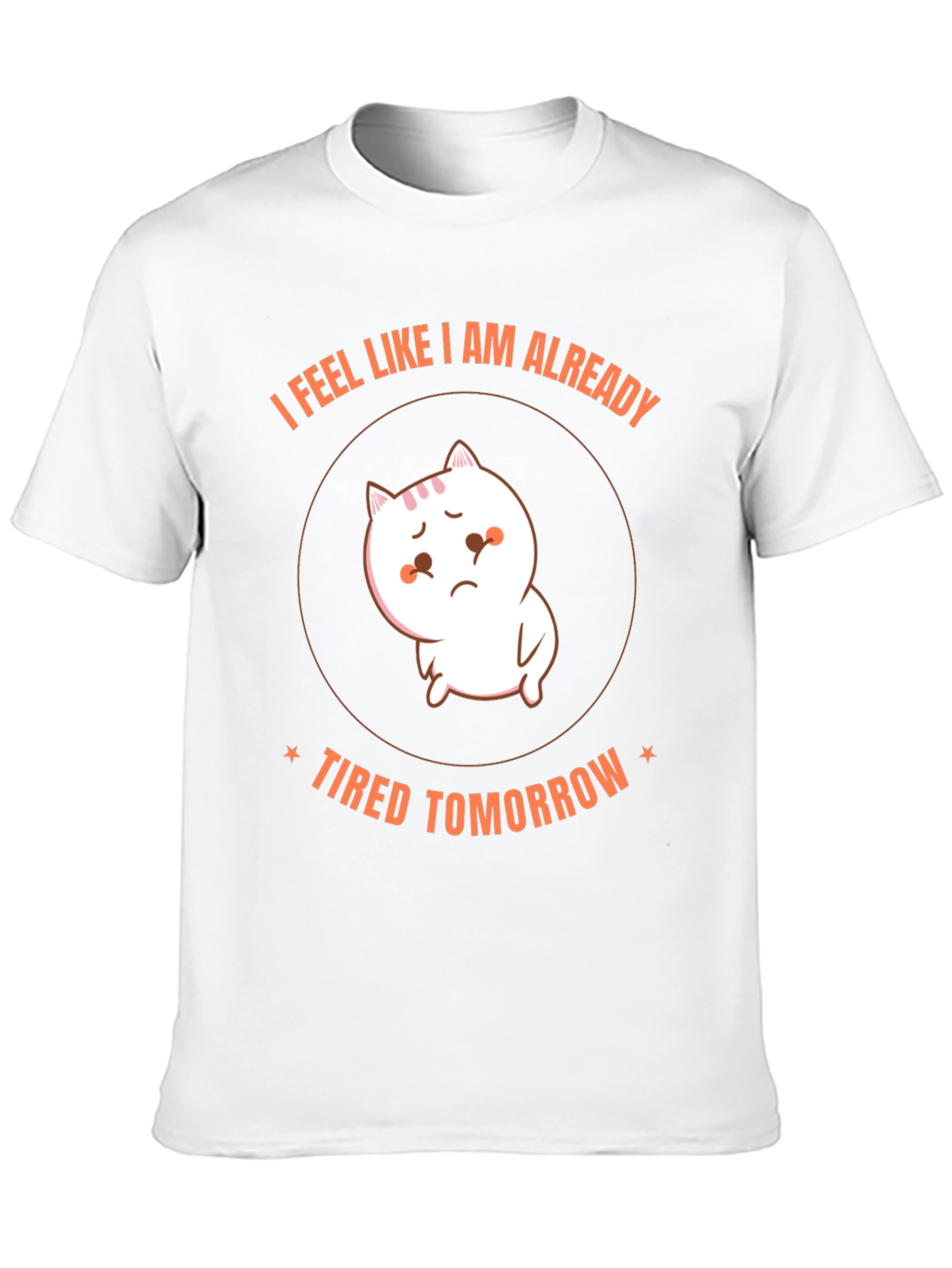 Funny Tired Cat Graphic T-Shirt