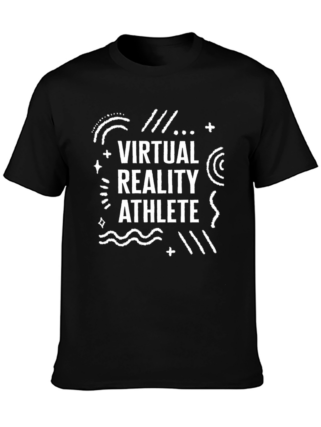 Virtual Reality Athlete Graphic Tee - Black Cotton T-Shirt