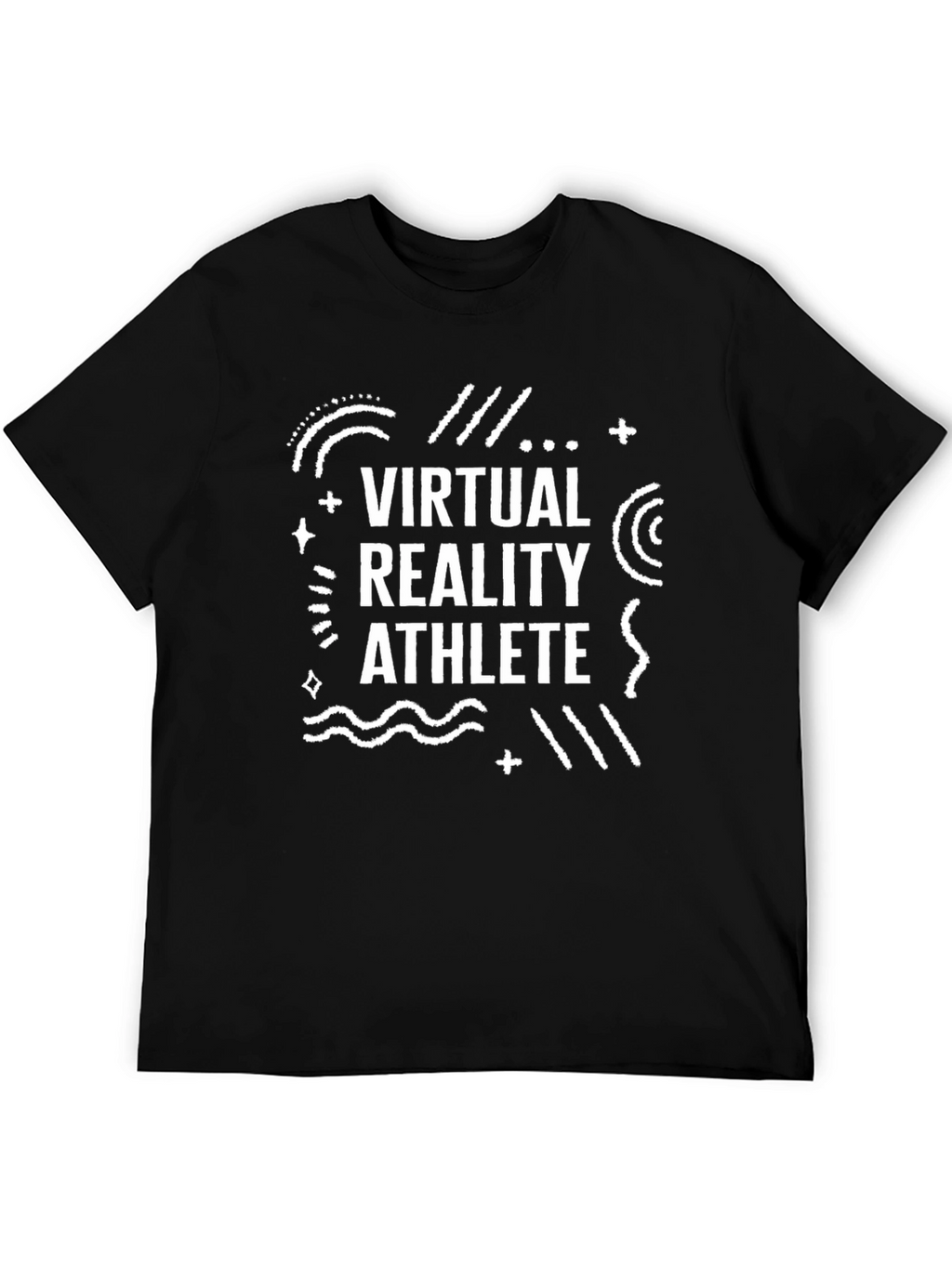 Virtual Reality Athlete Graphic Tee - Black Cotton T-Shirt
