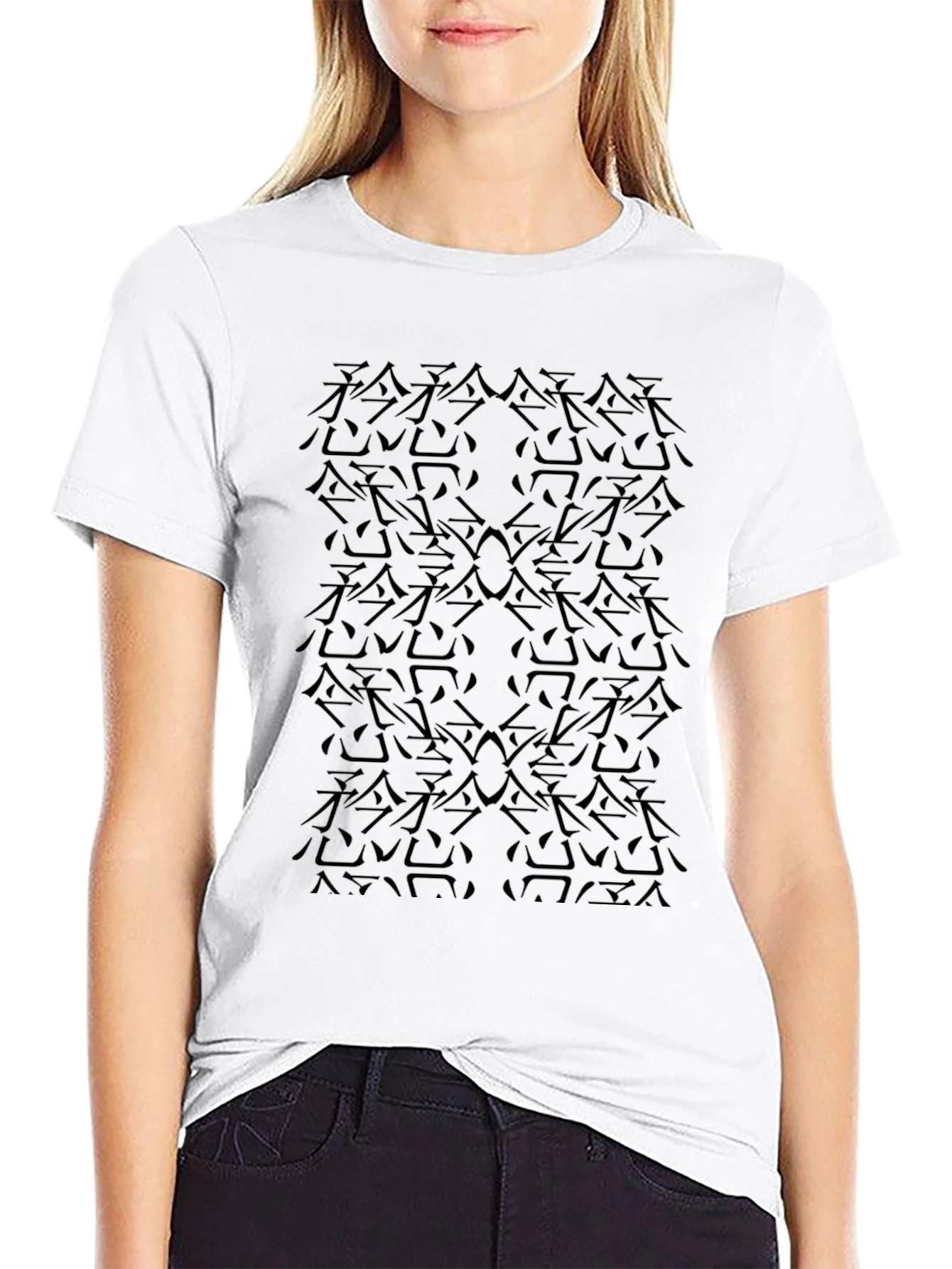 Modern Black Patterned T-Shirt