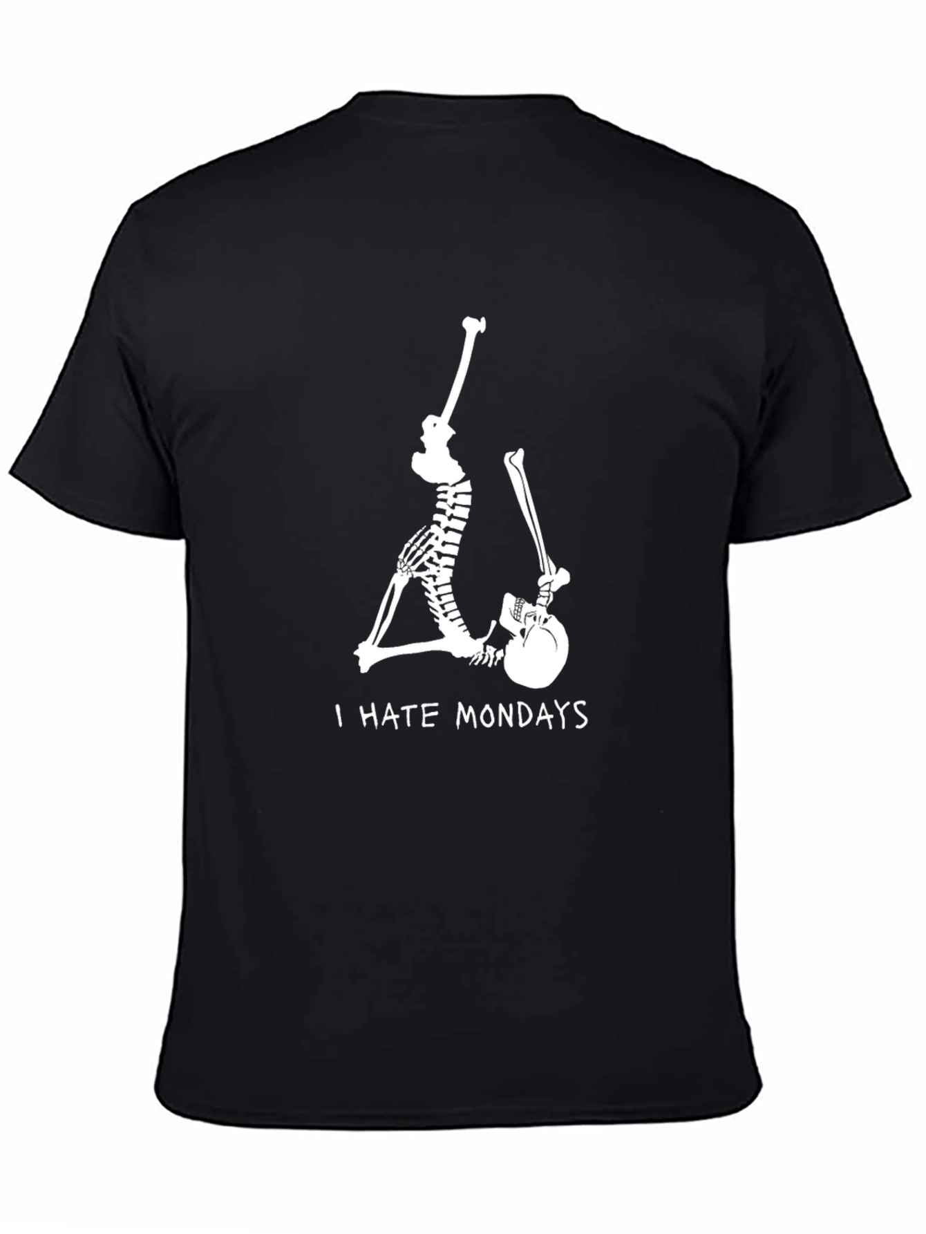 Skeleton I Hate Mondays Black Graphic Tee
