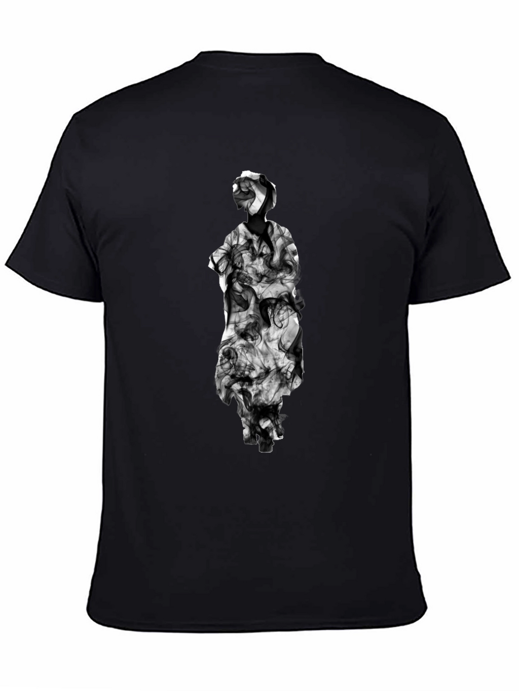 Smoke Statue Graphic Tee - Modern Black T-Shirt