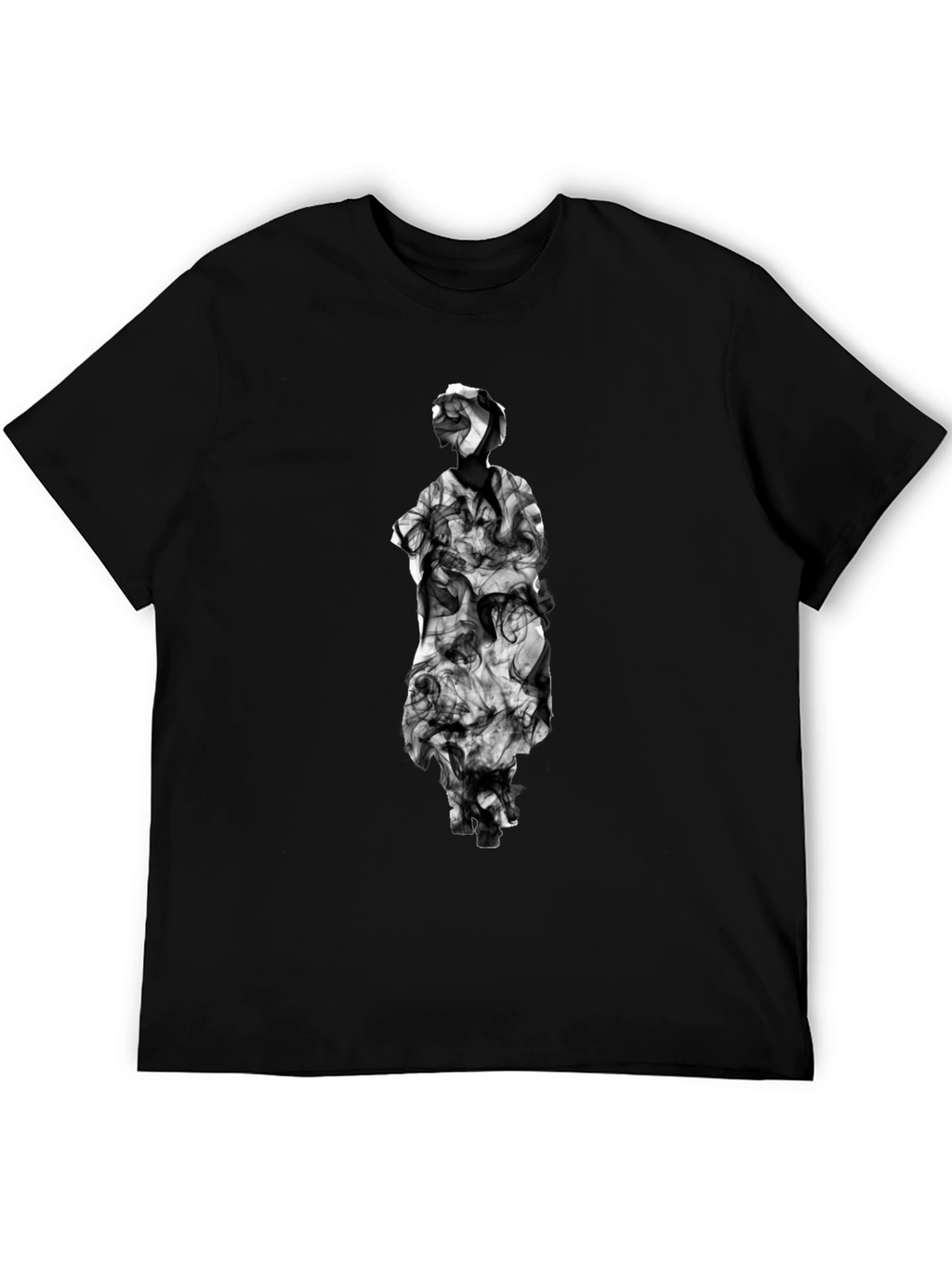 Smoke Statue Graphic Tee - Modern Black T-Shirt
