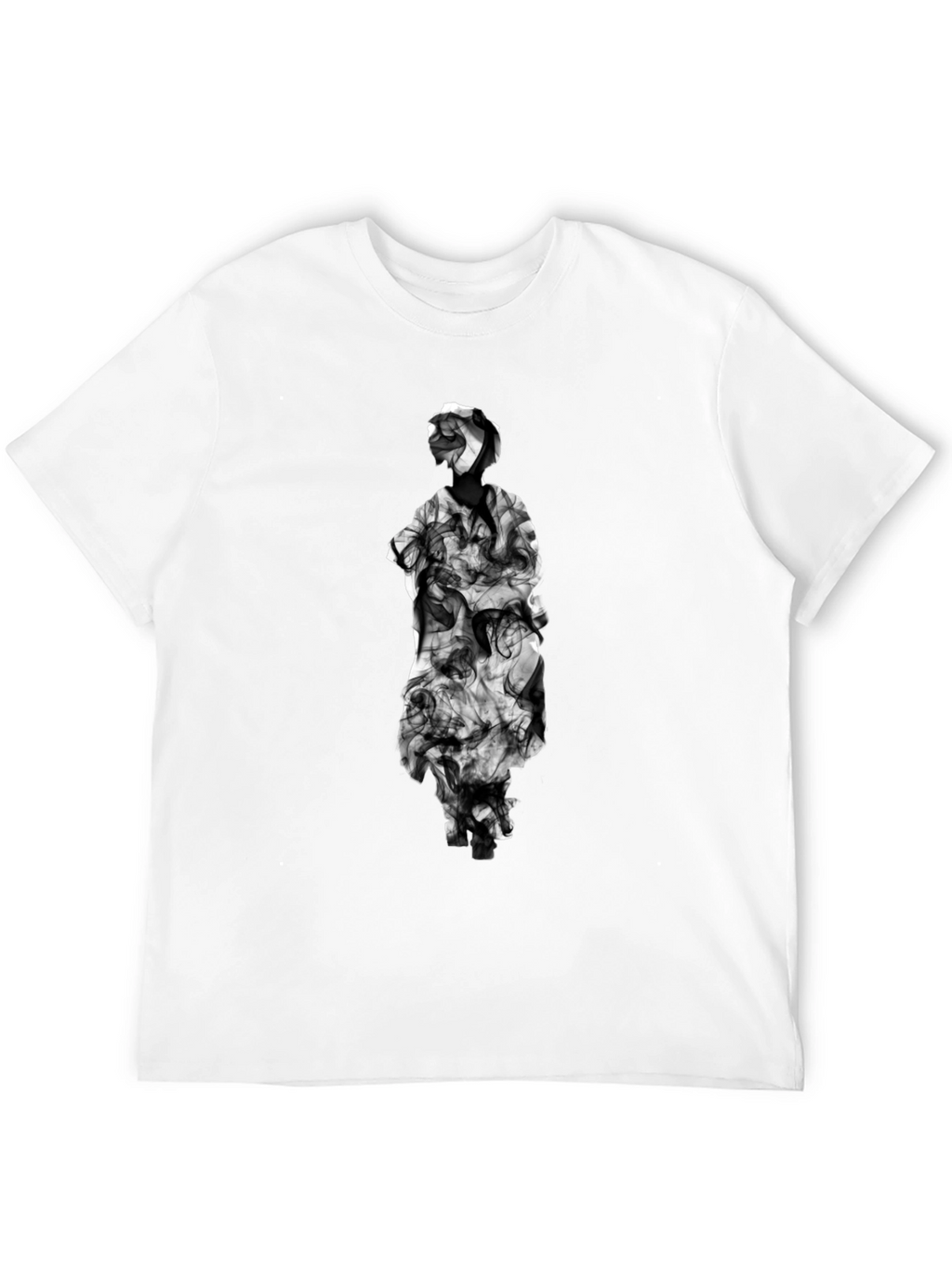 Smoke Statue Graphic Tee - Modern Black T-Shirt