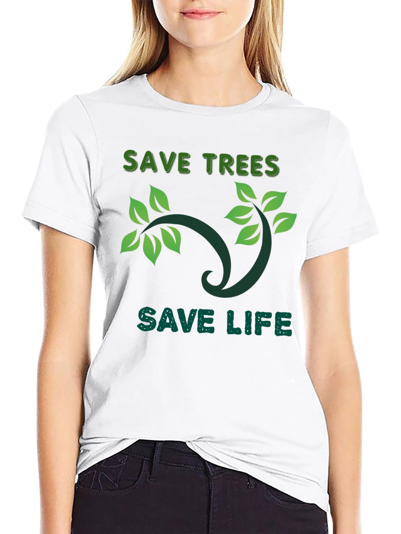 Eco-Friendly Save Trees Save Life Graphic T-Shirt