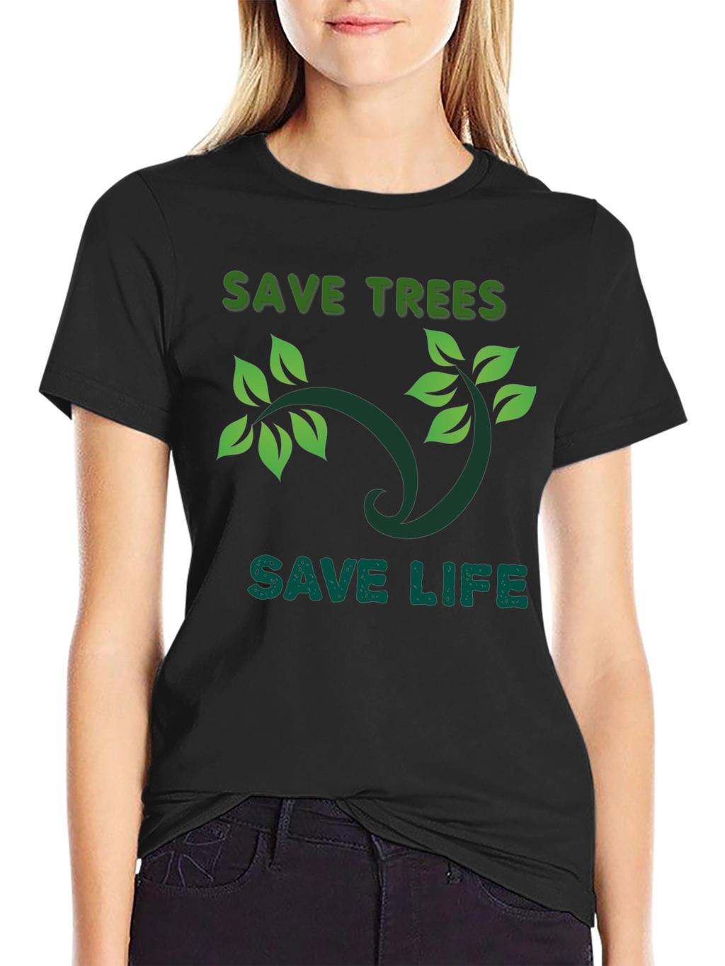 Eco-Friendly Save Trees Save Life Graphic T-Shirt