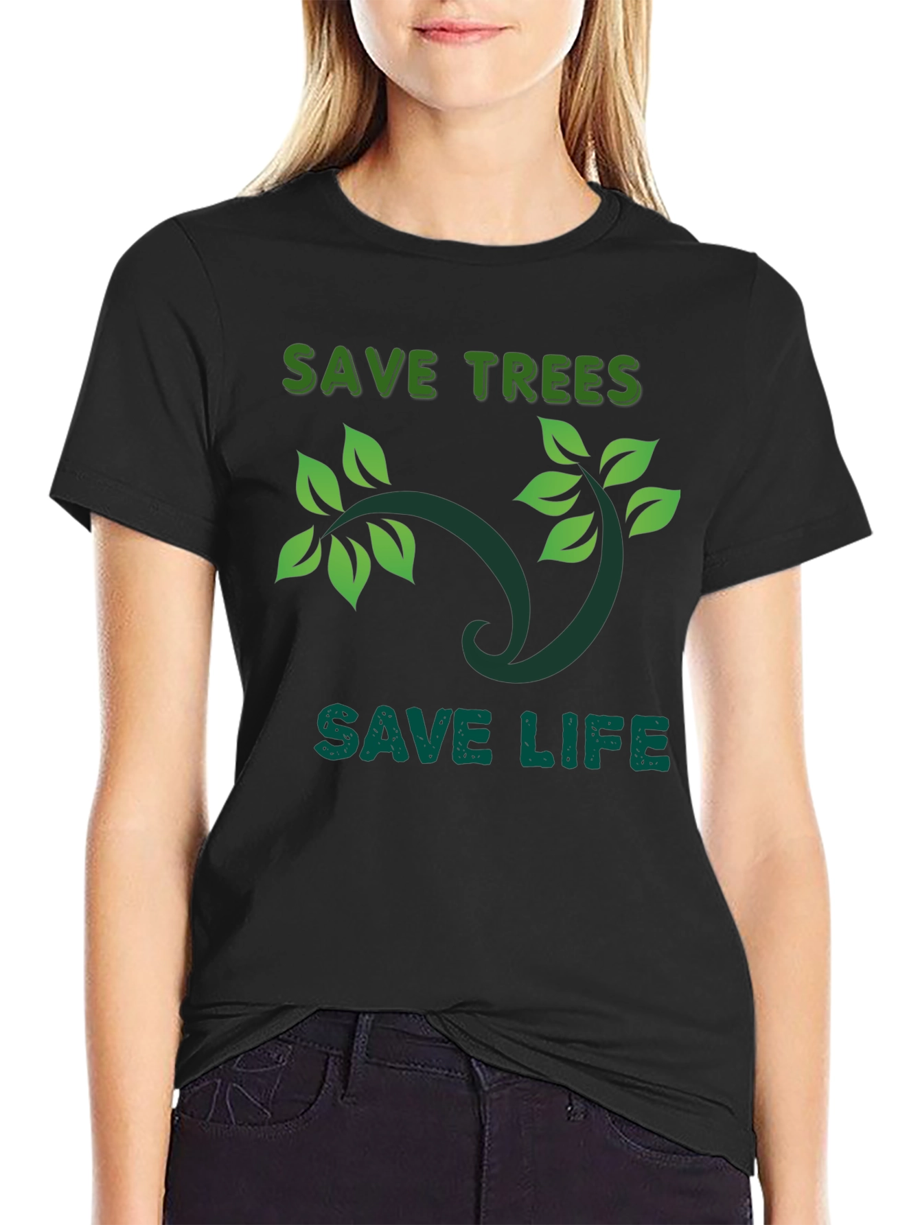 Eco-Friendly Save Trees Save Life Graphic T-Shirt