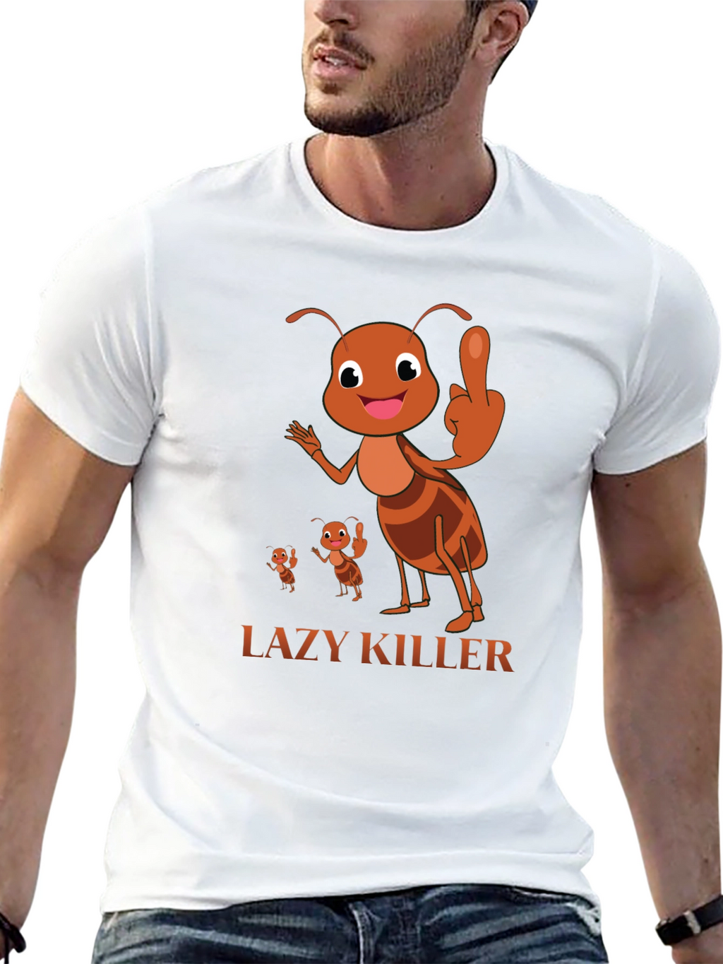 Lazy Killer Ant Graphic Tee - Mens Black T-Shirt