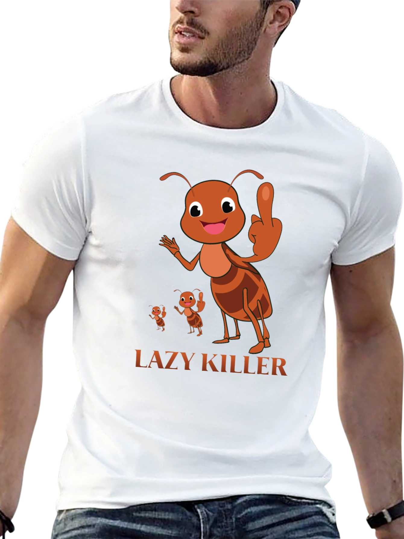 Lazy Killer Ant Graphic Tee - Mens Black T-Shirt
