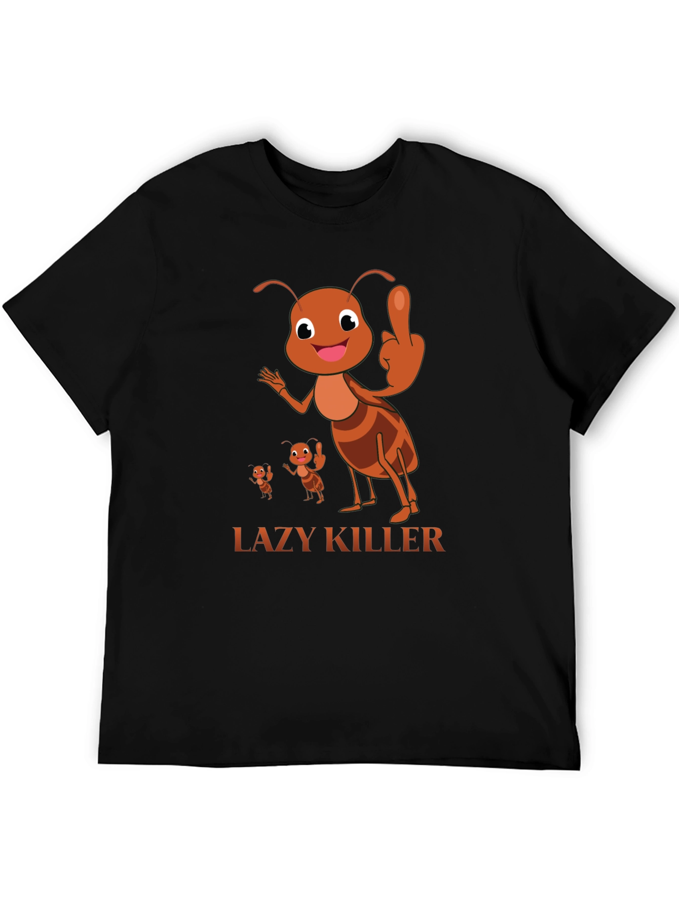 Lazy Killer Ant Graphic Tee - Mens Black T-Shirt