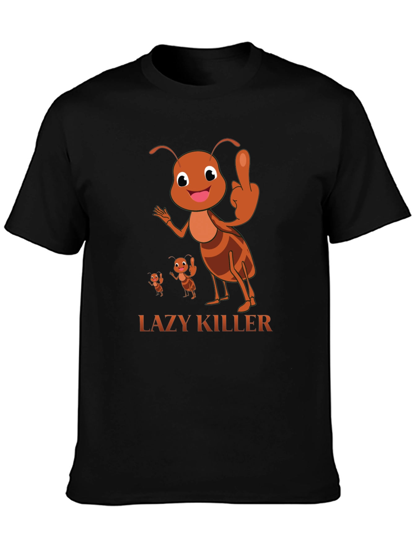 Lazy Killer Ant Graphic Tee - Mens Black T-Shirt