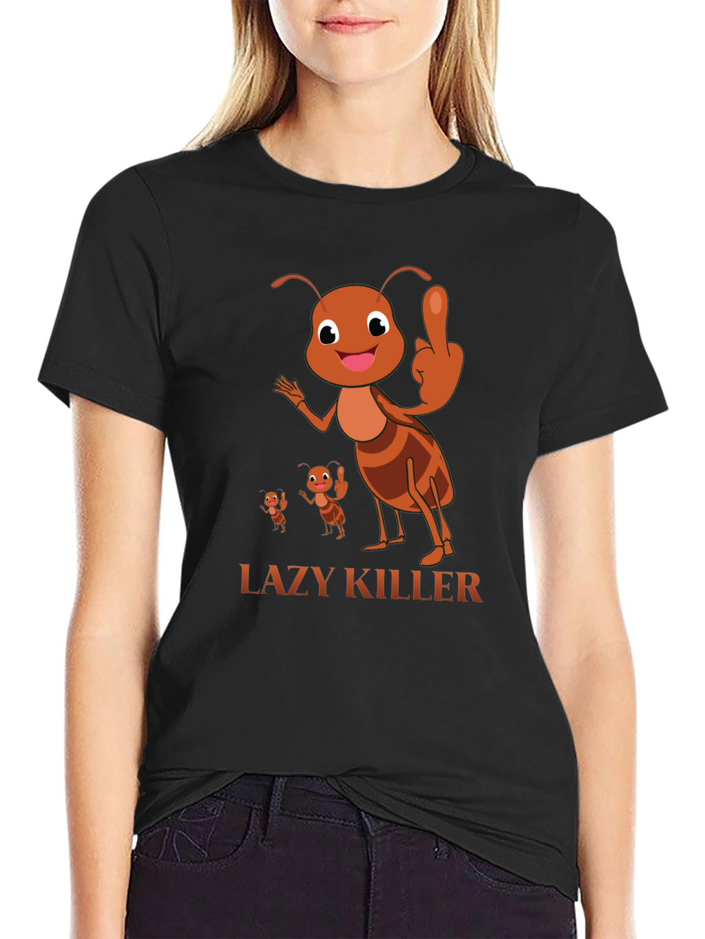 Lazy Killer Ant Graphic Tee - Mens Black T-Shirt