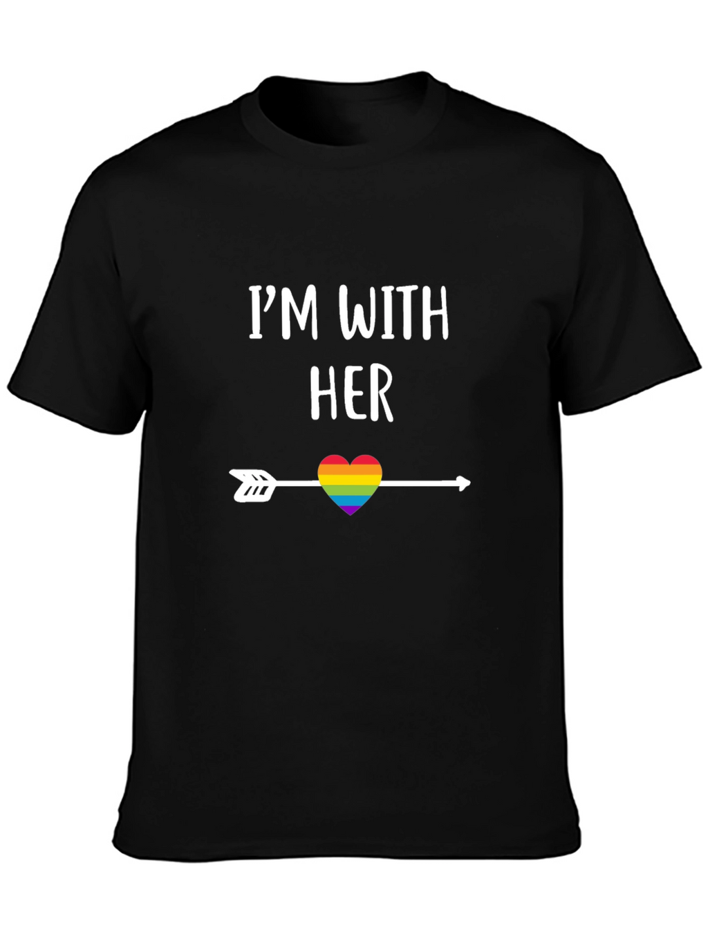 Im With Her Rainbow Heart Arrow T-Shirt