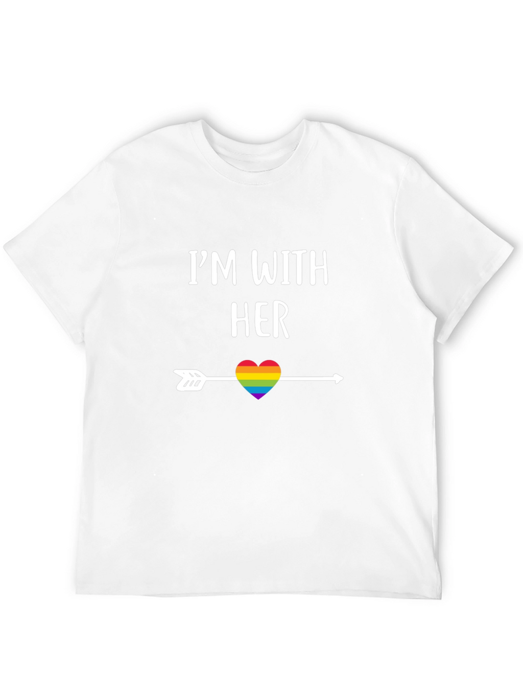 Im With Her Rainbow Heart Arrow T-Shirt