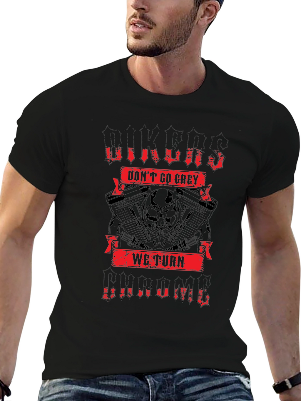 Biker Chrome Graphic T-Shirt