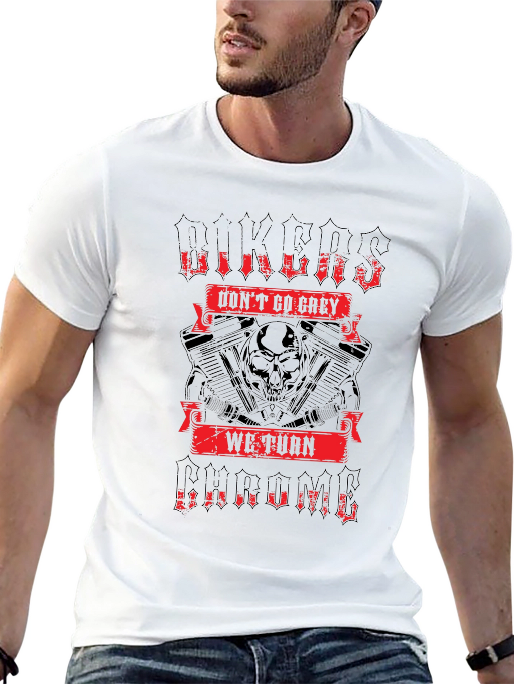 Biker Chrome Graphic T-Shirt