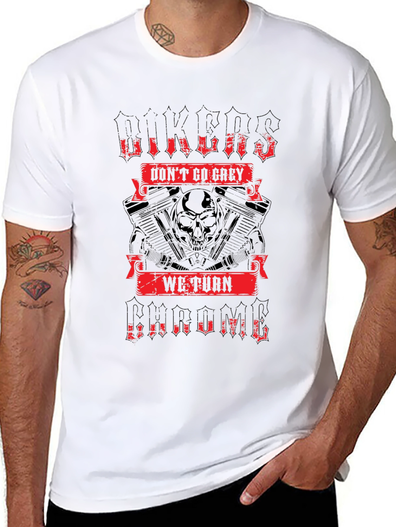 Biker Chrome Graphic T-Shirt